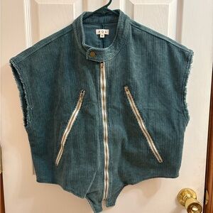 POL Corduroy Vest with Zipper